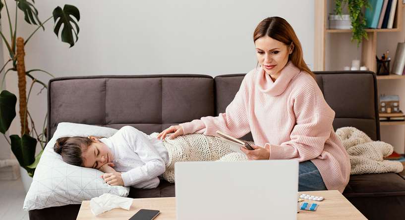 تأثير مرض الاطفال على الأم العاملة